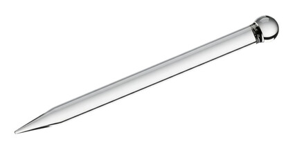 Isolated glass stirring rod for laboratory use, scientific equipment for experiments