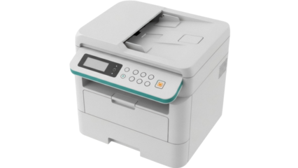 Isolated printer with LCD screen and print functions for office and home applications