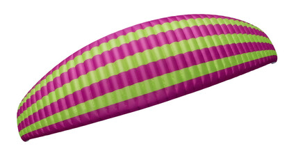 Isolated Paraglider Canopy with Alternating Colors for Outdoor Adventure and Recreation
