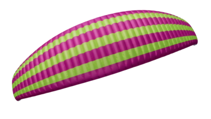 Isolated Paraglider Canopy with Alternating Colors for Outdoor Adventure and Recreation