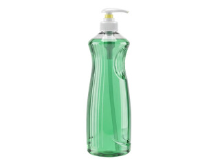 Isolated green dish soap bottle, liquid detergent dispenser for hygiene and cleanliness needs