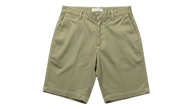 Isolated khaki shorts, casual clothing, menswear, folded leg bottoms, summer apparel design