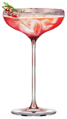Cranberry Daiquiri Cocktail  Illustration