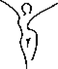 Body girl 8-bit pixel icon. Vector illustration.