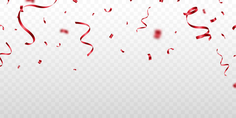 Beautiful red confetti pattern background with zigzag lines for celebration. Festive decoration vector illustration.