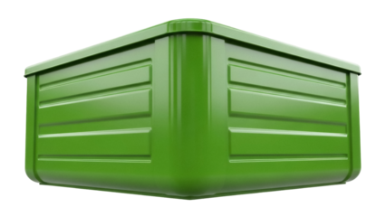 Isolated green container for waste, recycling, and garbage for outdoor use, landscape