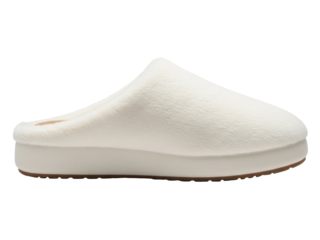 Isolated cozy slip-on slipper for indoor comfort, perfect for relaxing at home, studio shot