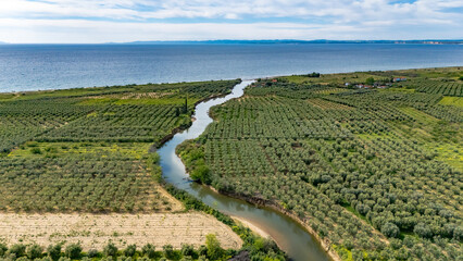 Vatonia River near Kalyves in Chalkidiki, Greece