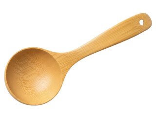 Isolated wooden serving spoon for kitchen use, cooking and serving, zero waste and eco-friendly