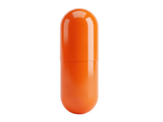 Isolated orange capsule medicine close-up shot, supplement for health treatment & pharmaceutical care
