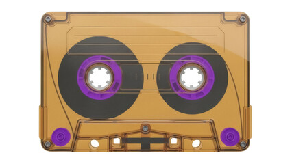 Fototapeta premium Isolated Audio Cassette, Vintage Retro Recording Media, Authentic Nostalgia, 80s Technology