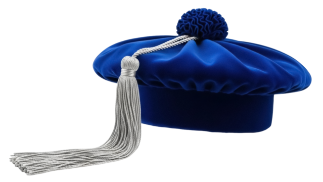 Isolated mortarboard with tassel and pompom academic graduation symbol with no background - Powered by Adobe