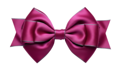 Isolated festive pink satin bow tie for formal holiday occasions and celebrations like weddings
