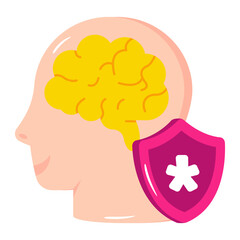 Perfect design icon of secure brain