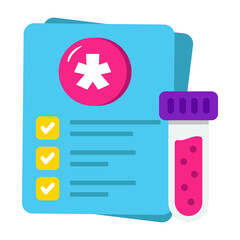 An editable design icon of sample tube, lab test 