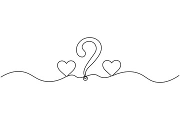 Question mark in hand one line drawing minimalist outline vector illustration
