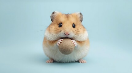 Cute dwarf hamster, a furry small pet rodent, isolated on a white background