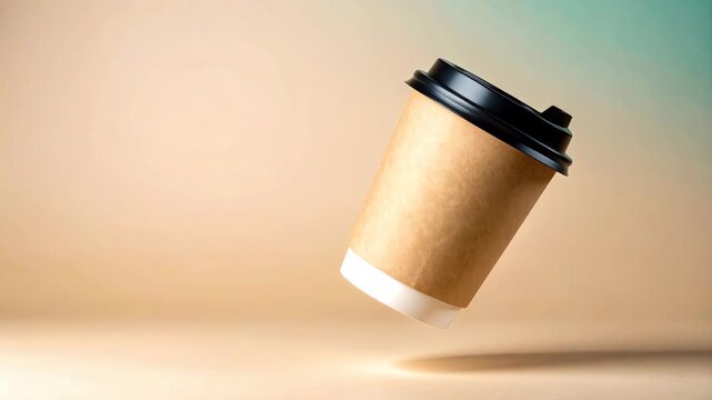 Coffee cup with lid on table detailed view of coffee cup with lid placed on table surface ready for use