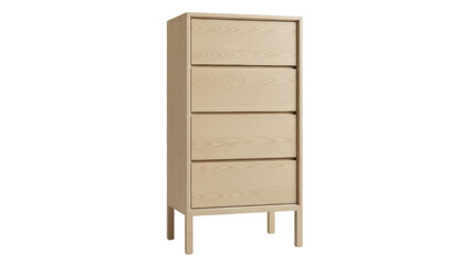 Isolated wooden chest of drawers furniture, crafted with solid wood for bedroom storage
