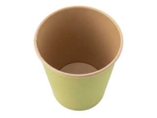 Isolated disposable paper container for food, recyclable bowl, restaurant takeout packaging