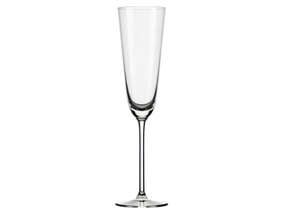 Isolated tall crystal champagne glass, elegant stemware for a toast, party, celebration event