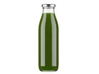 Isolated bottle of fresh green smoothie drink for healthy lifestyle and natural food concept