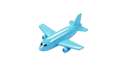 Blue Airplane Isolated on White Background