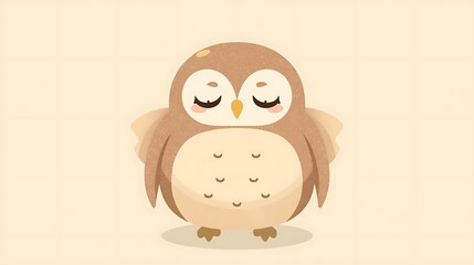A cute baby cartoon owl vector illustration is a funny animal character design for farm nature drawing