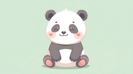 Cute baby panda bear cartoon vector illustration character drawing for fun zoo wildlife in black and white