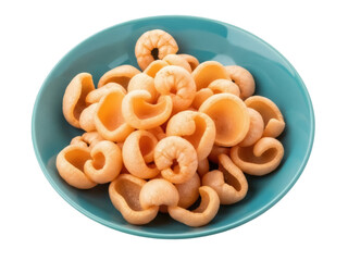 Isolated Blue plate with Orecchiette pasta shells, traditional Italian cuisine concept