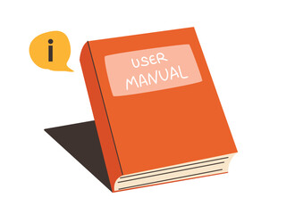 User manual book icon, document spcifications