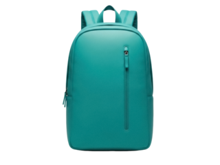 Isolated teal backpack or knapsack, modern design and neutral style for school or travel needs