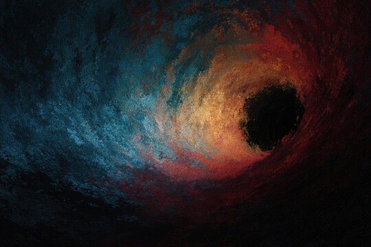 Abstract artwork displaying an internal swirling vortex, with vibrant colors and textures - Powered by Adobe