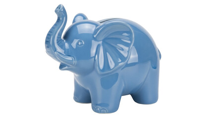 Isolated blue elephant piggy bank money box financial saving funds economy financial