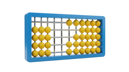 Isolated colorful abacus helps practice calculation and development of basic arithmetic skills