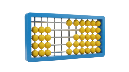 Isolated colorful abacus helps practice calculation and development of basic arithmetic skills