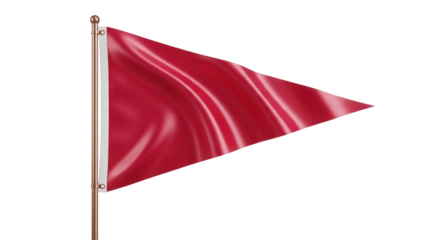 Isolated red flag pennant on flag pole for warning or sport competition event concept