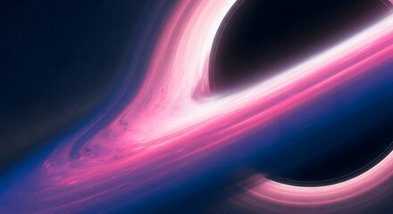 Massive Black Hole Accretion Disk Pink Blue Cosmic Plasma