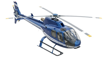 Isolated blue helicopter detailed view from above air travel safety rotorcraft propeller © Eva