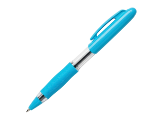 Isolated teal writing pen for office or school work, writing instrument, stationery item