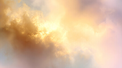 Dreamy pastel gradient background with soft golden light and ethereal glow, Generative AI