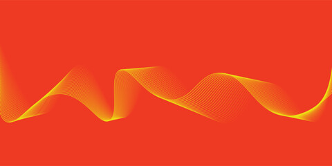 Abstract orange gradient background with shining lines waves. Minimalist background for banner, poster, cover, brochure, flyer, website