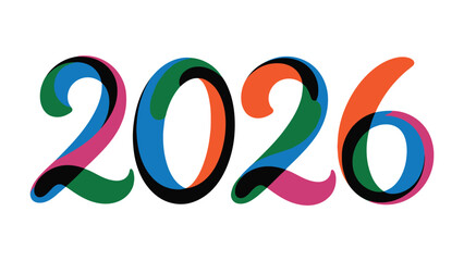 The New Year 2026: A bold and vibrant number design showcasing the year 2026, perfect for celebrating the start of the year or planning for future projects.