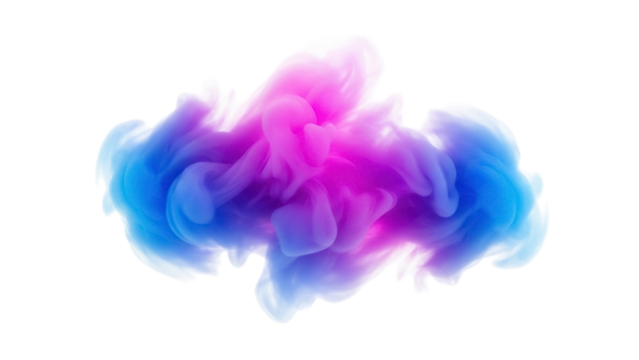 Isolated swirling cloud of pink and blue smoke against a neutral backdrop abstract idea - Powered by Adobe