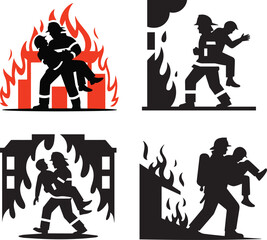 Set of abstract smoke vector graphic illustrations in different shape form