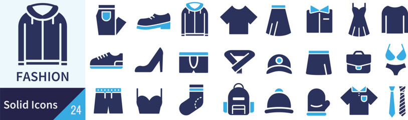 ベクターのファッションに関するシルエットアイコンセット
