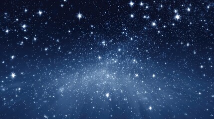 Fototapeta premium Vast and Infinite Starry Night Sky with Bright Stars Dotting a Deep Blue Cosmos, Ideal for Fantasy, Space, and Nature Backgrounds in Various Creative Projects