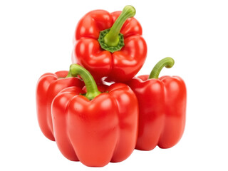 Isolated Heap of Fresh Red Bell Peppers for Vegetarian Food Preparation and Healthy Diet