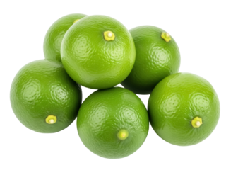 Isolated pile of fresh green limes, a colorful group of fresh produce for a healthy diet