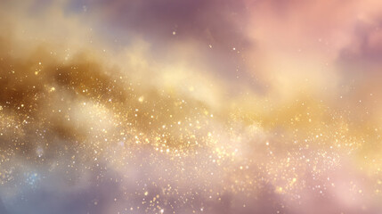 Dreamy pastel gradient background with soft golden light and ethereal glow, Generative AI